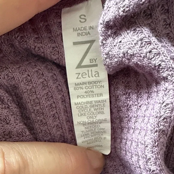 Z by Zella Waffle-Knit Hooded Pullover - Lavender NWT - Picture 4 of 4